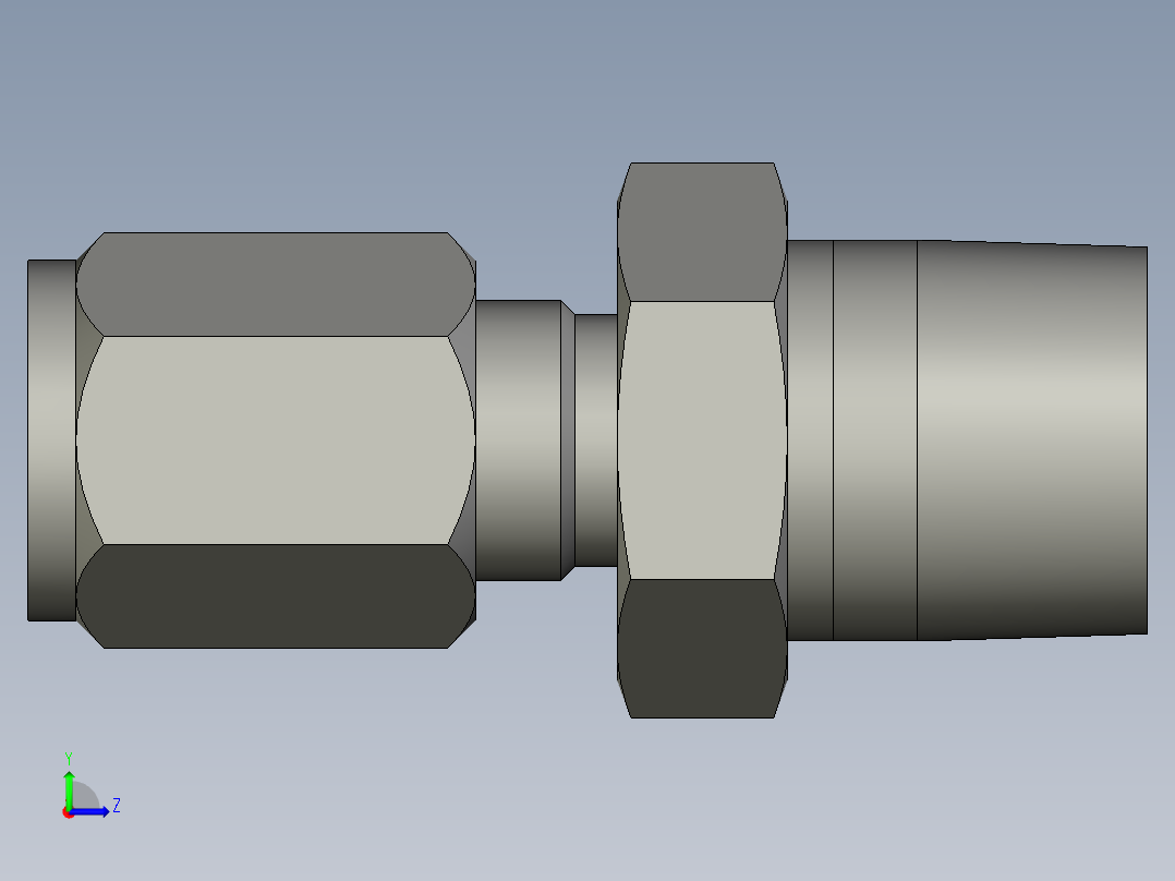 卡套式工业通用硬管接头4-6_fbu-s左视图