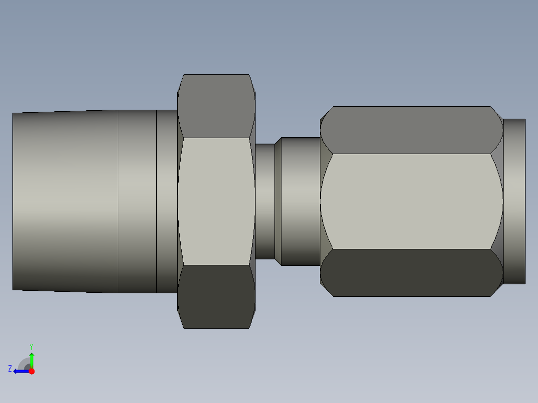 卡套式工业通用硬管接头4-6_fbu-s右视图