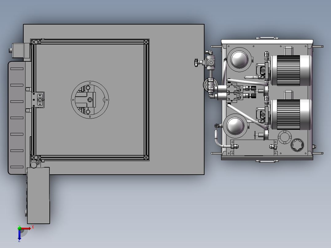 两轴测试机（汽车传动轴扭转测试机）俯视图
