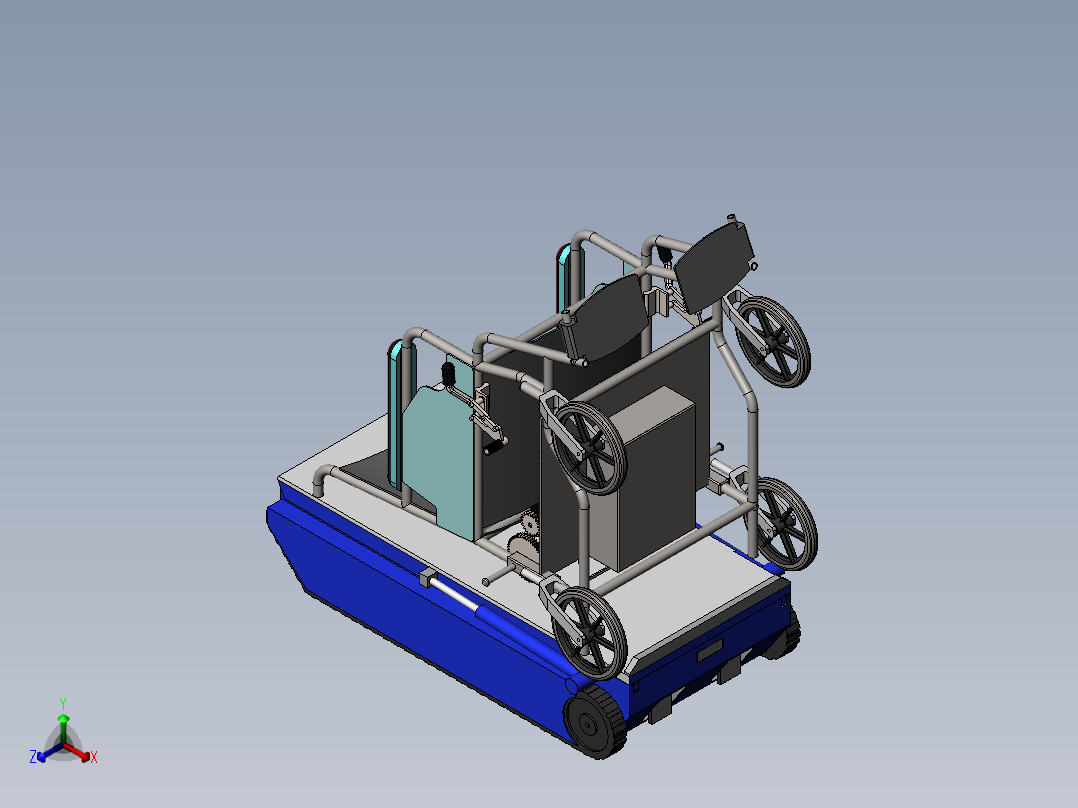 轮椅履带正等轴测图