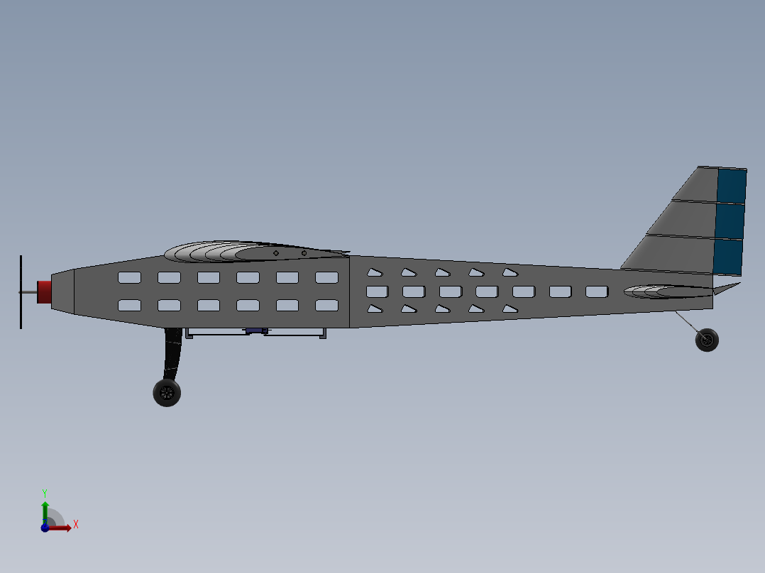 rc-plane-34遥控飞行模型3D图纸 STEP格式前视图