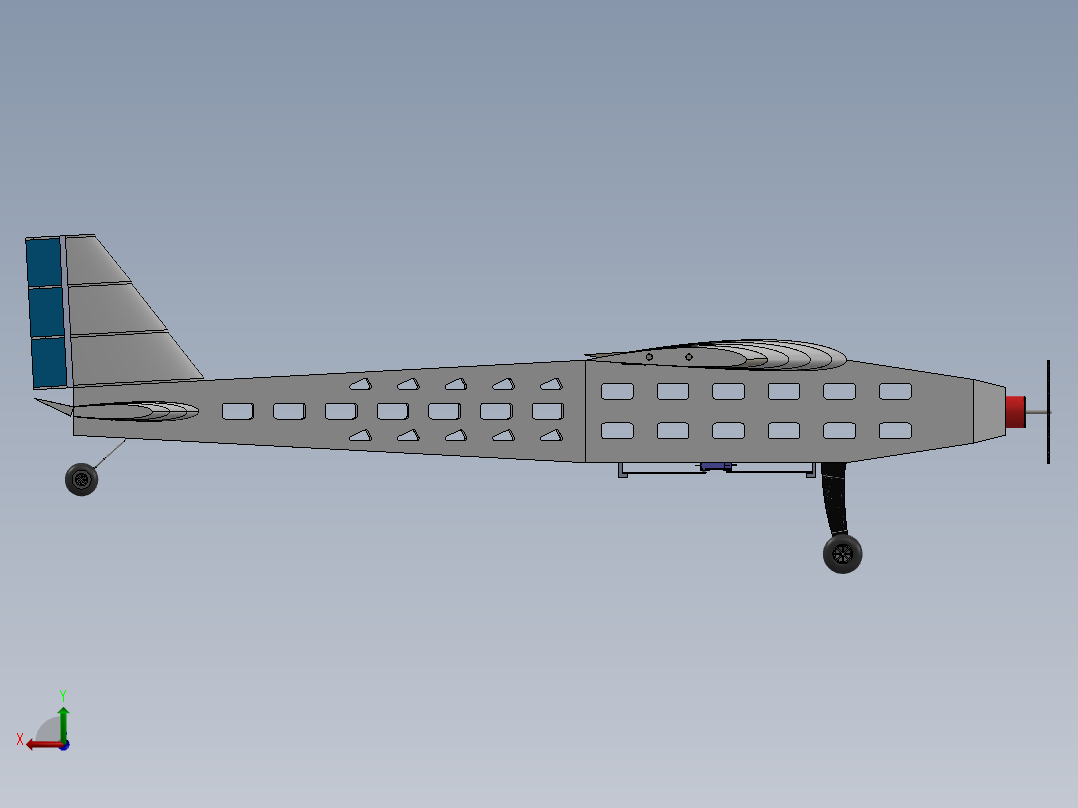 rc-plane-34遥控飞行模型3D图纸 STEP格式后视图