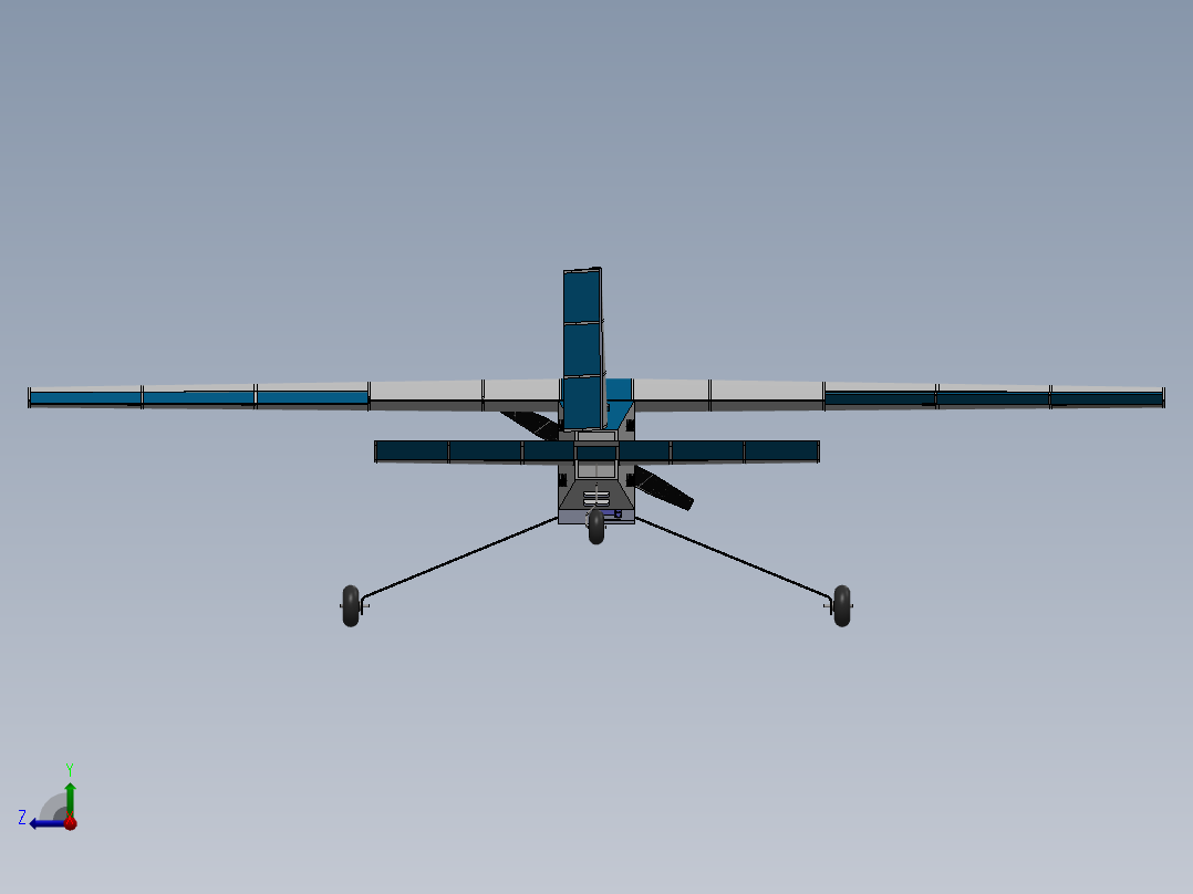 rc-plane-34遥控飞行模型3D图纸 STEP格式右视图