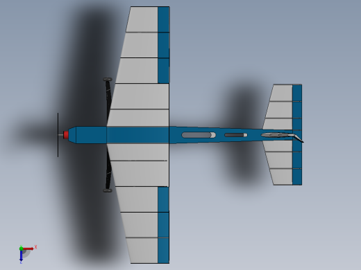 rc-plane-34遥控飞行模型3D图纸 STEP格式俯视缩略图