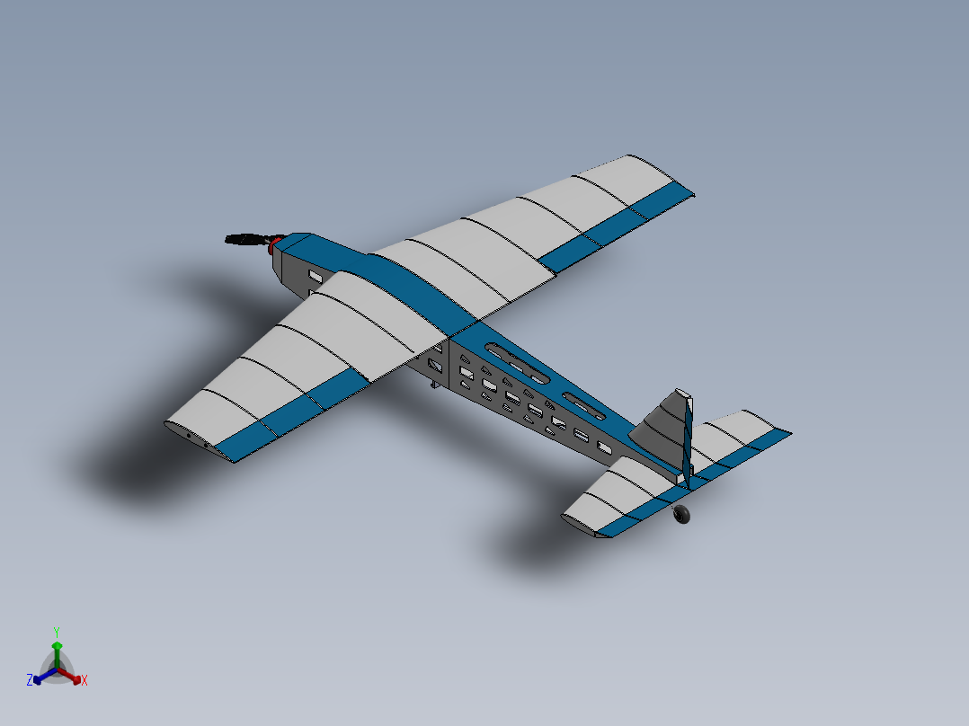 rc-plane-34遥控飞行模型3D图纸 STEP格式正等轴测图