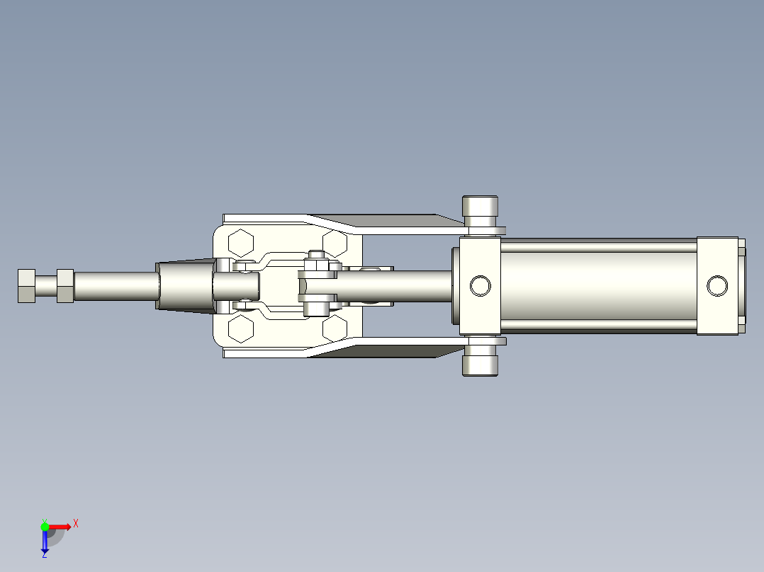 气动推夹俯视图