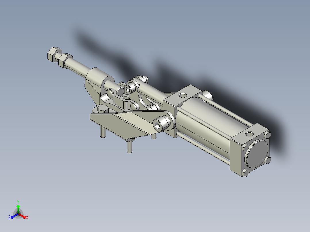 气动推夹正等轴测图