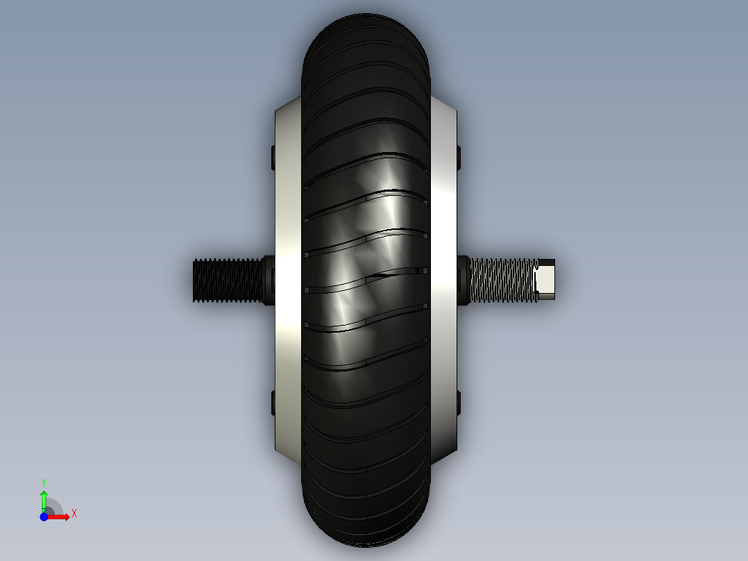 轮毂电机双轴--F3D STP IGS STL前视图