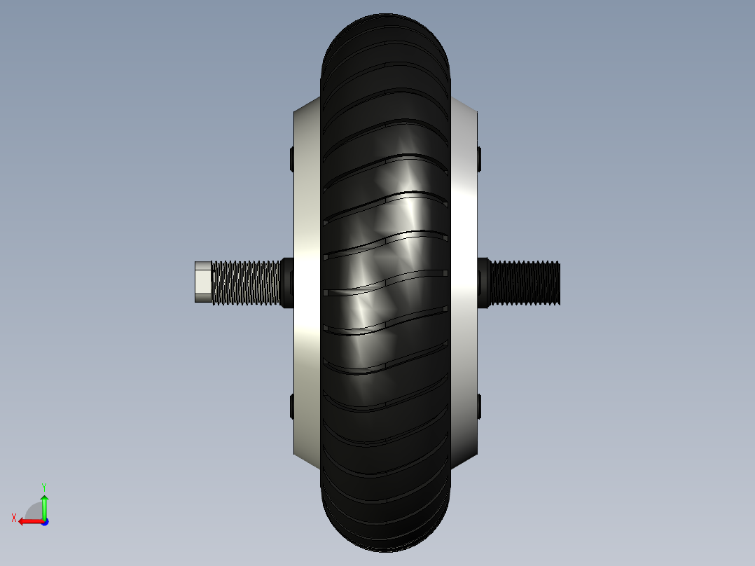 轮毂电机双轴--F3D STP IGS STL后视图