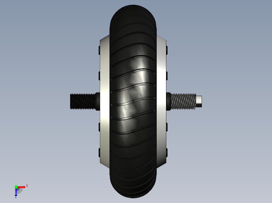 轮毂电机双轴--F3D STP IGS STL俯视图