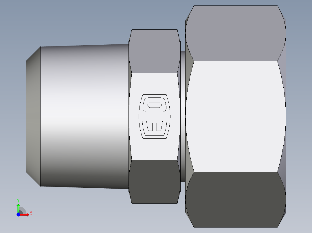 卡套式工业通用硬管接头EO_Swivel_connector_EGE25S1NPTCF前视图