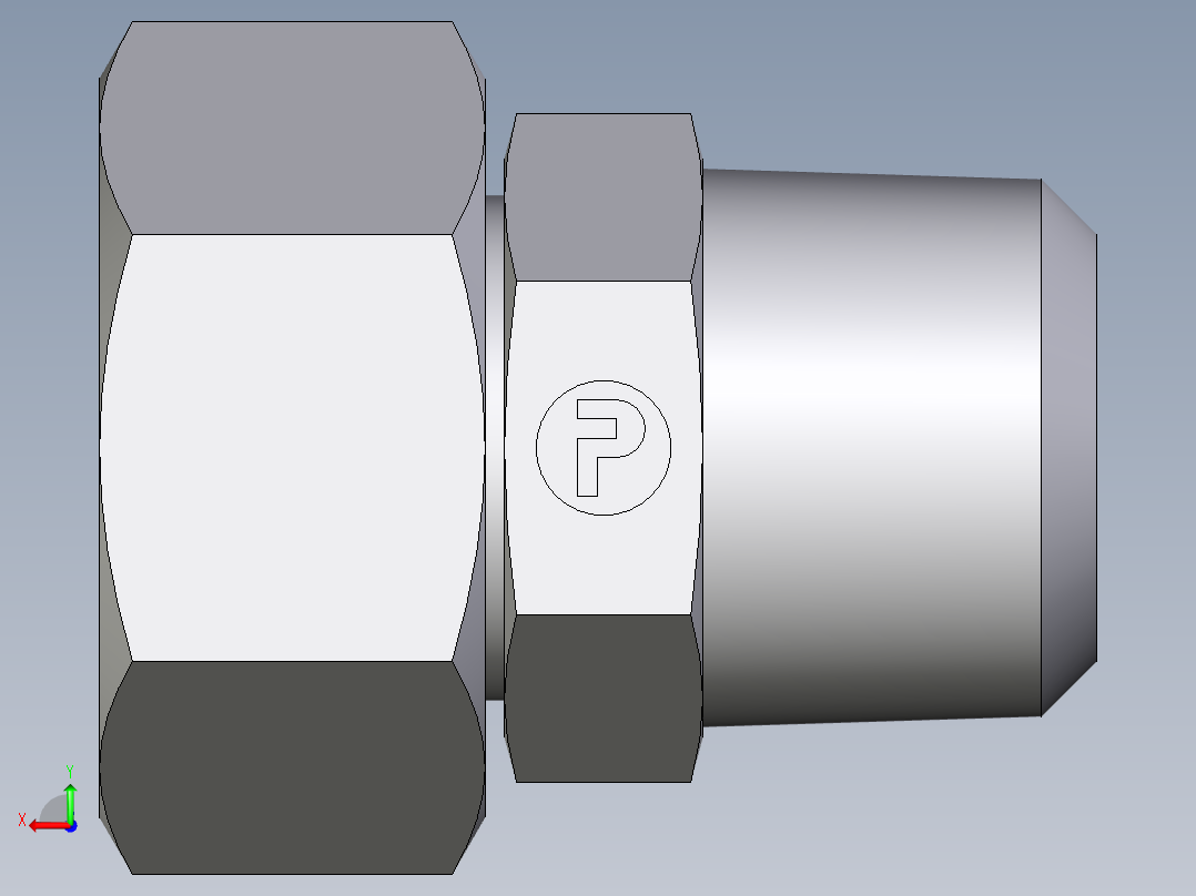 卡套式工业通用硬管接头EO_Swivel_connector_EGE25S1NPTCF后视图