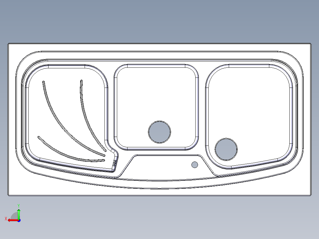 水槽、不锈钢水槽(121)后视图