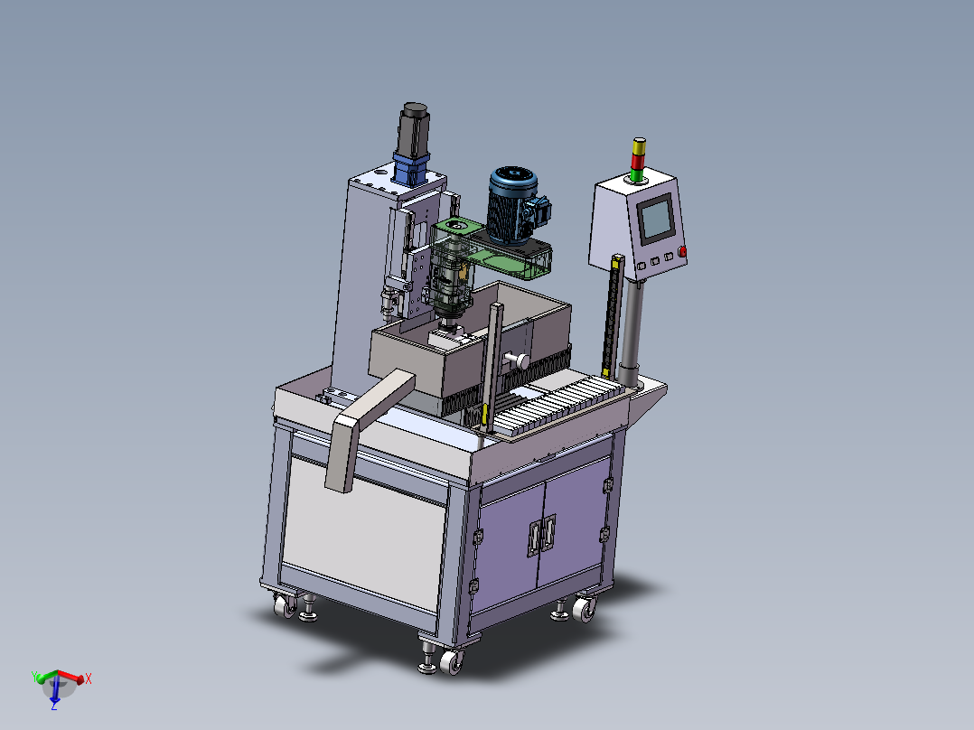 CNC自动打孔机（sw18可编辑+工程图）