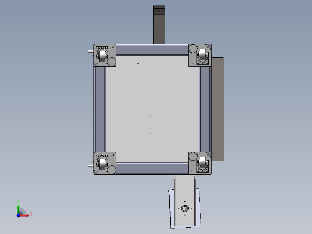 CNC自动打孔机（sw18可编辑+工程图）前视图