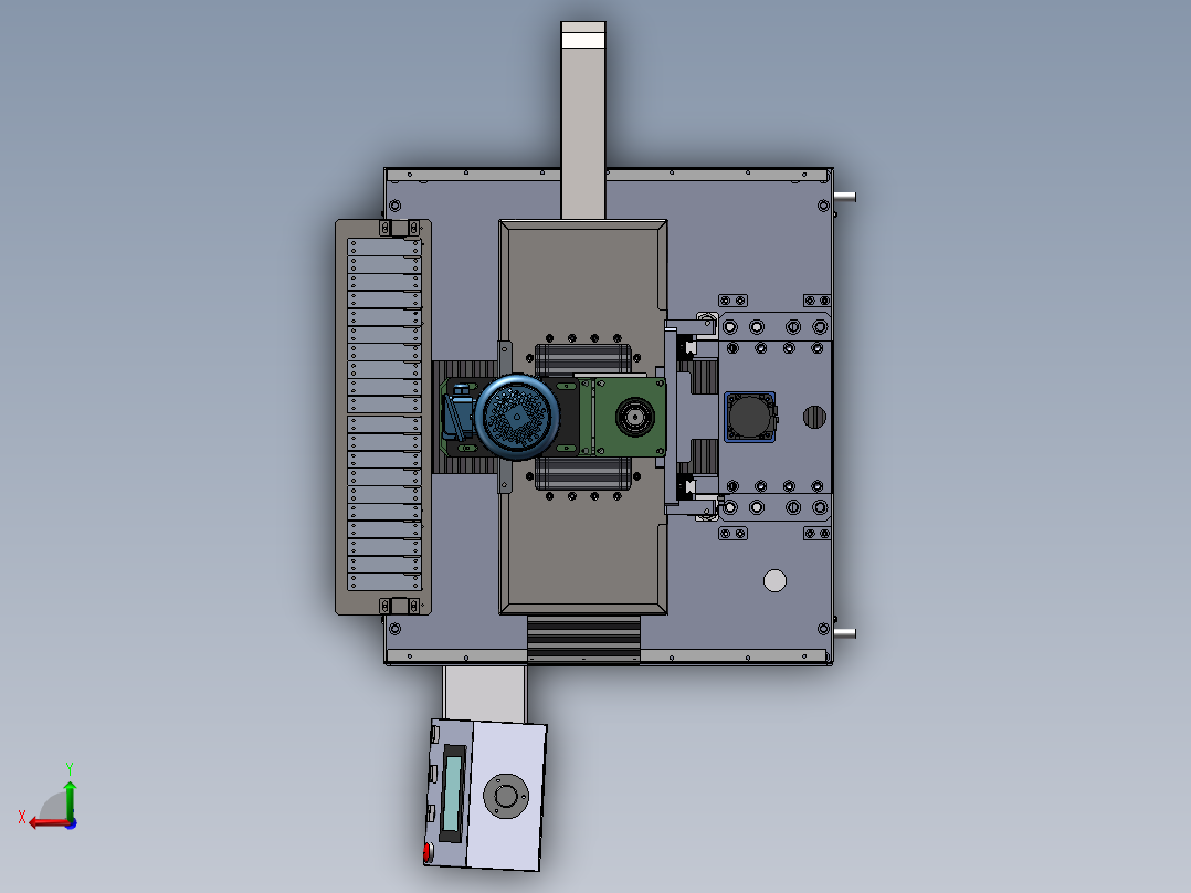 CNC自动打孔机（sw18可编辑+工程图）后视图