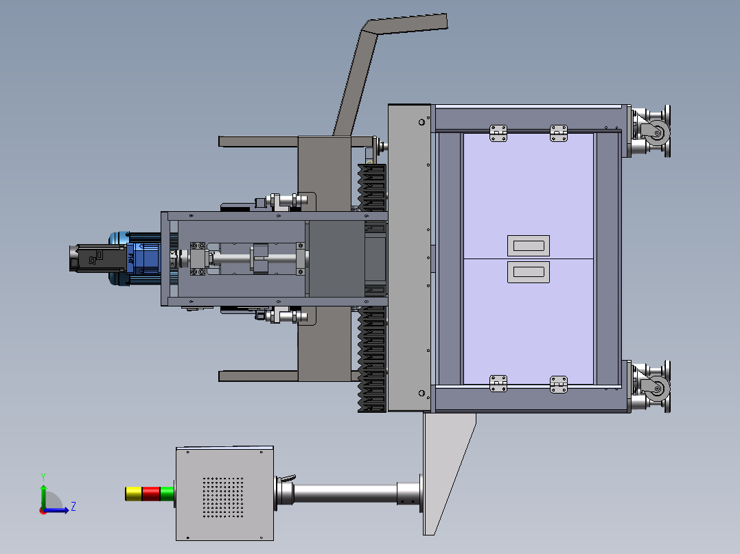 CNC自动打孔机（sw18可编辑+工程图）左视图