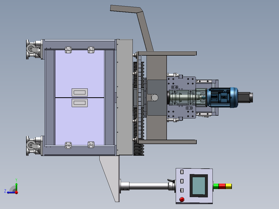 CNC自动打孔机（sw18可编辑+工程图）右视图