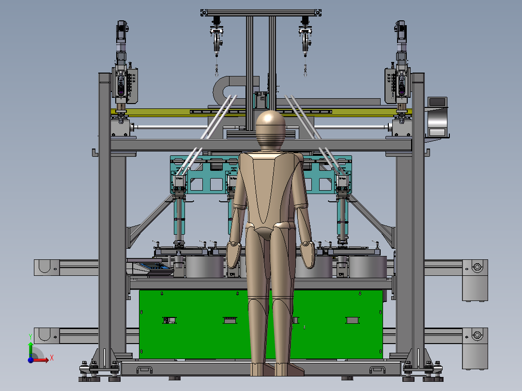 新能源模组PACK线电芯涂胶工站sw18前视图