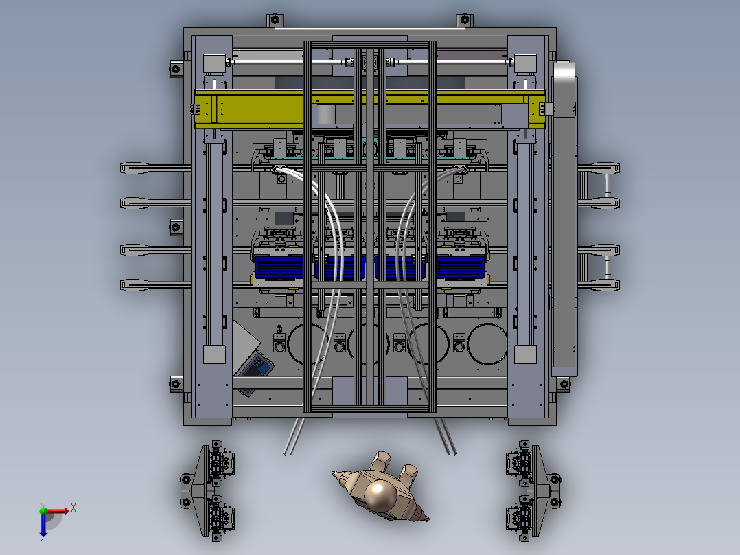新能源模组PACK线电芯涂胶工站sw18俯视图