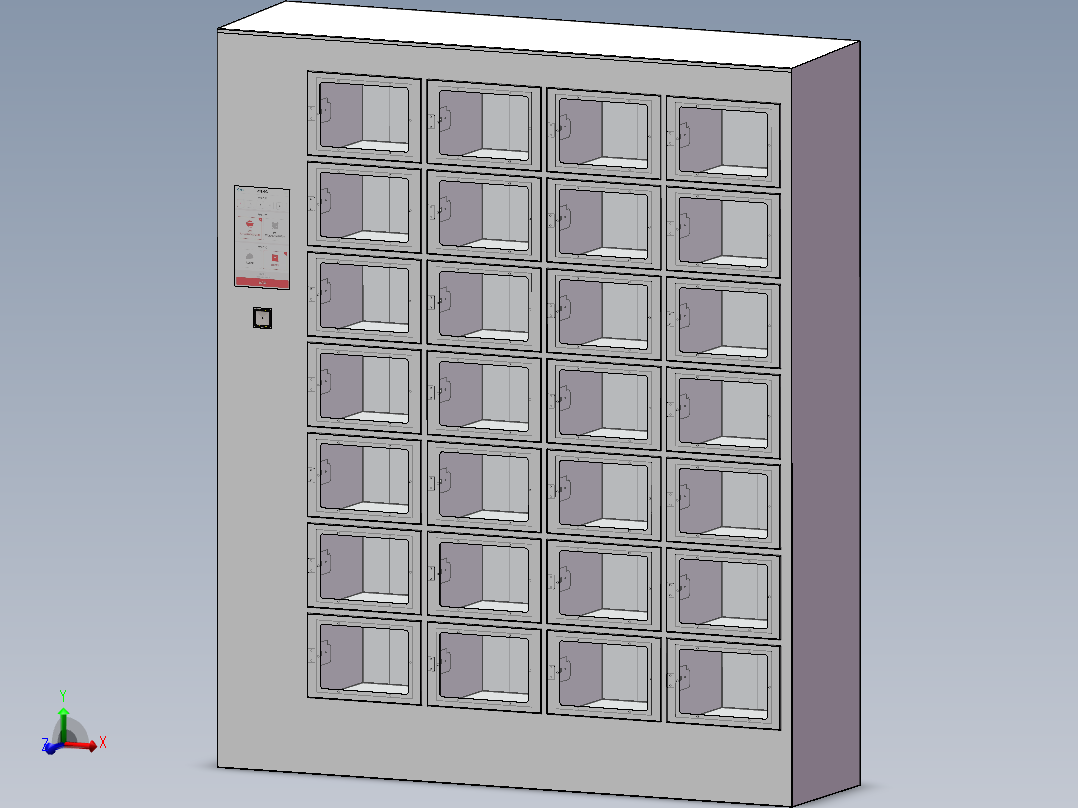 自助取餐柜3D模型主视图