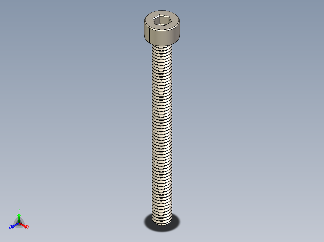 Screw_DIN_912_M4x44F_A2公制内六角螺钉