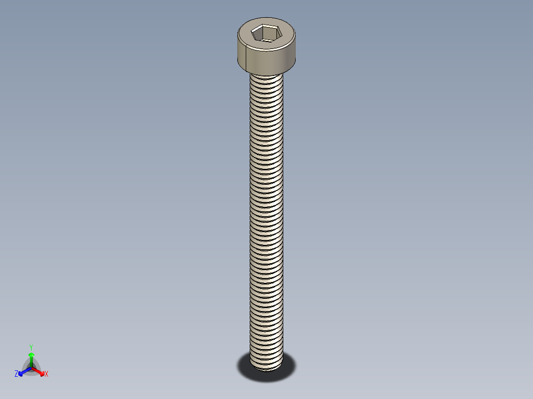 Screw_DIN_912_M4x44F_A2公制内六角螺钉正等轴测图