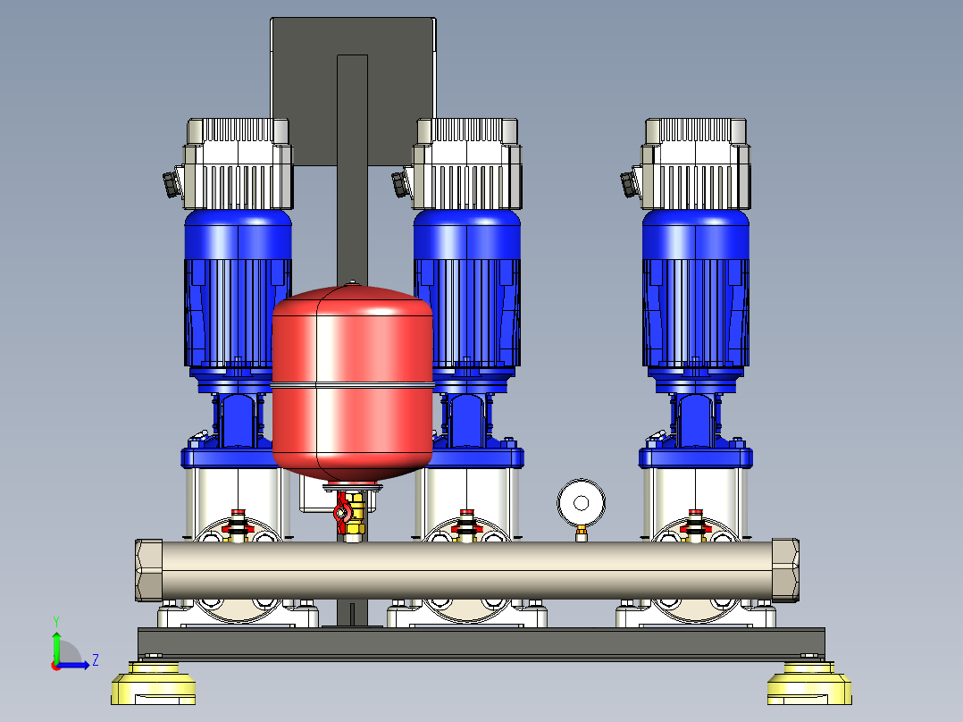 A2003959-多级离心泵e-SV系列的增压频率转换装置左视图