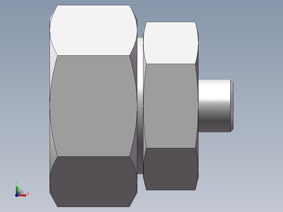 直通变径接头、2D-18-52前视图