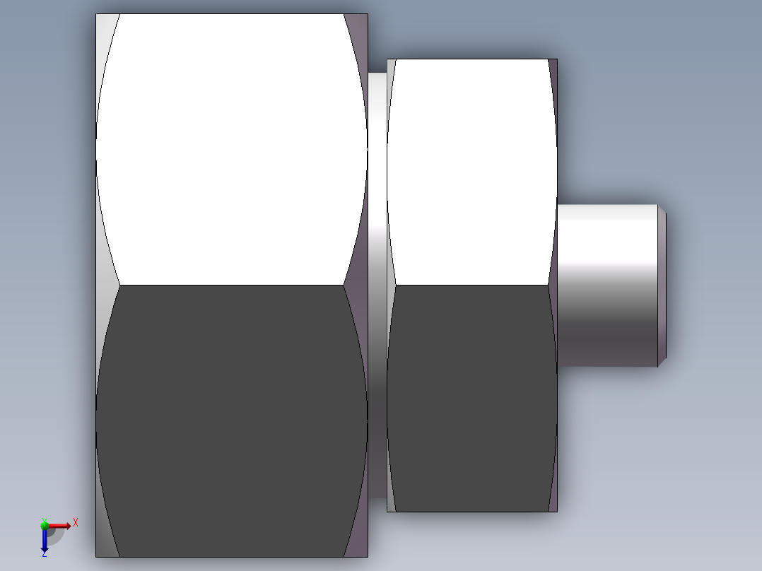 直通变径接头、2D-18-52俯视图