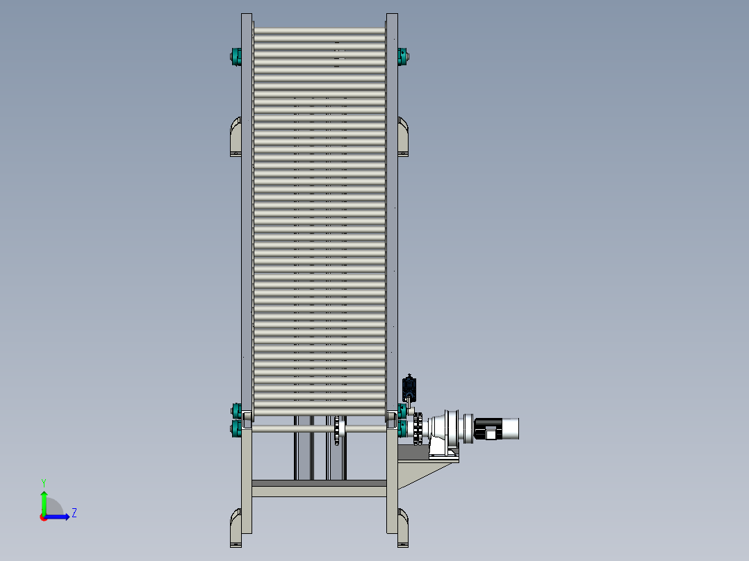 带动力滚筒输送线设计左视图