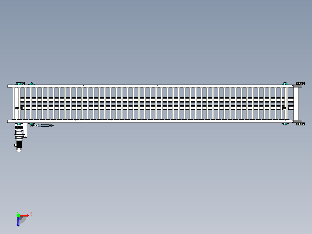 带动力滚筒输送线设计俯视图