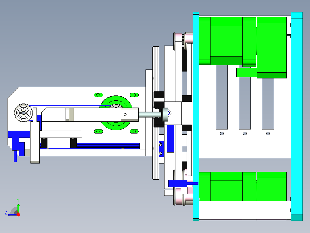 三轴真空抓手设计右视图