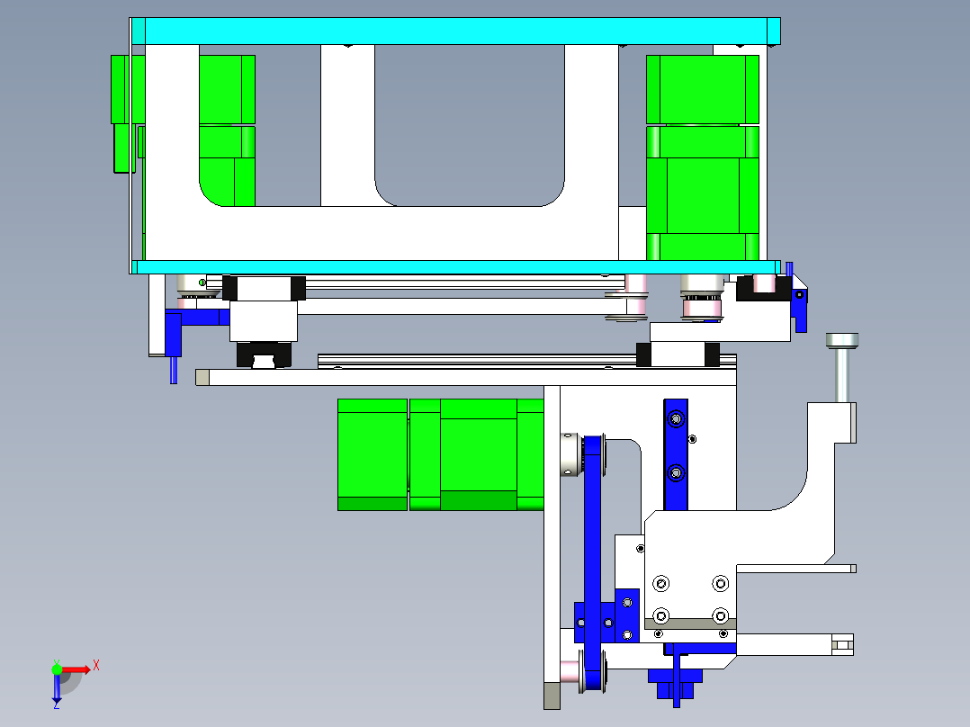 三轴真空抓手设计俯视图