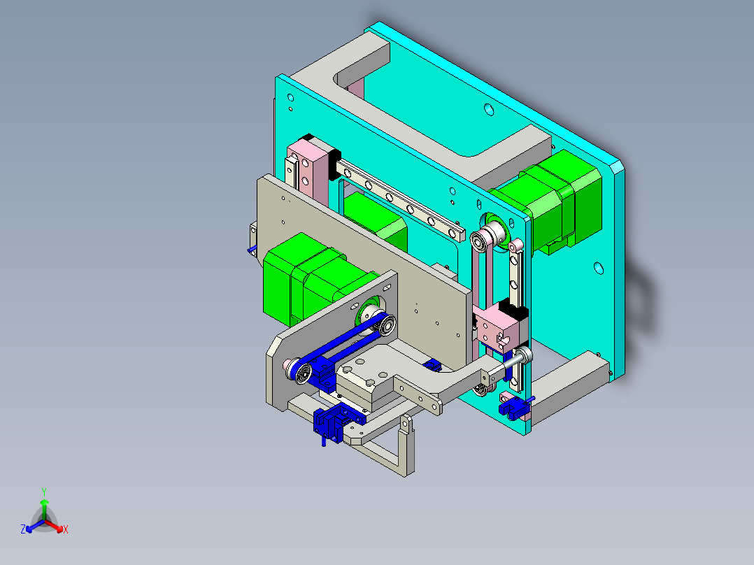 三轴真空抓手设计正等轴测图