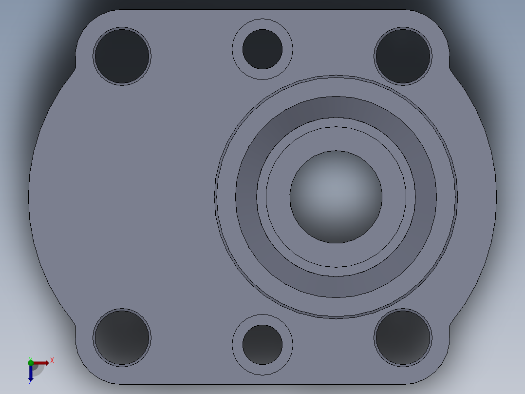 液压齿轮泵前法兰 (1)俯视图