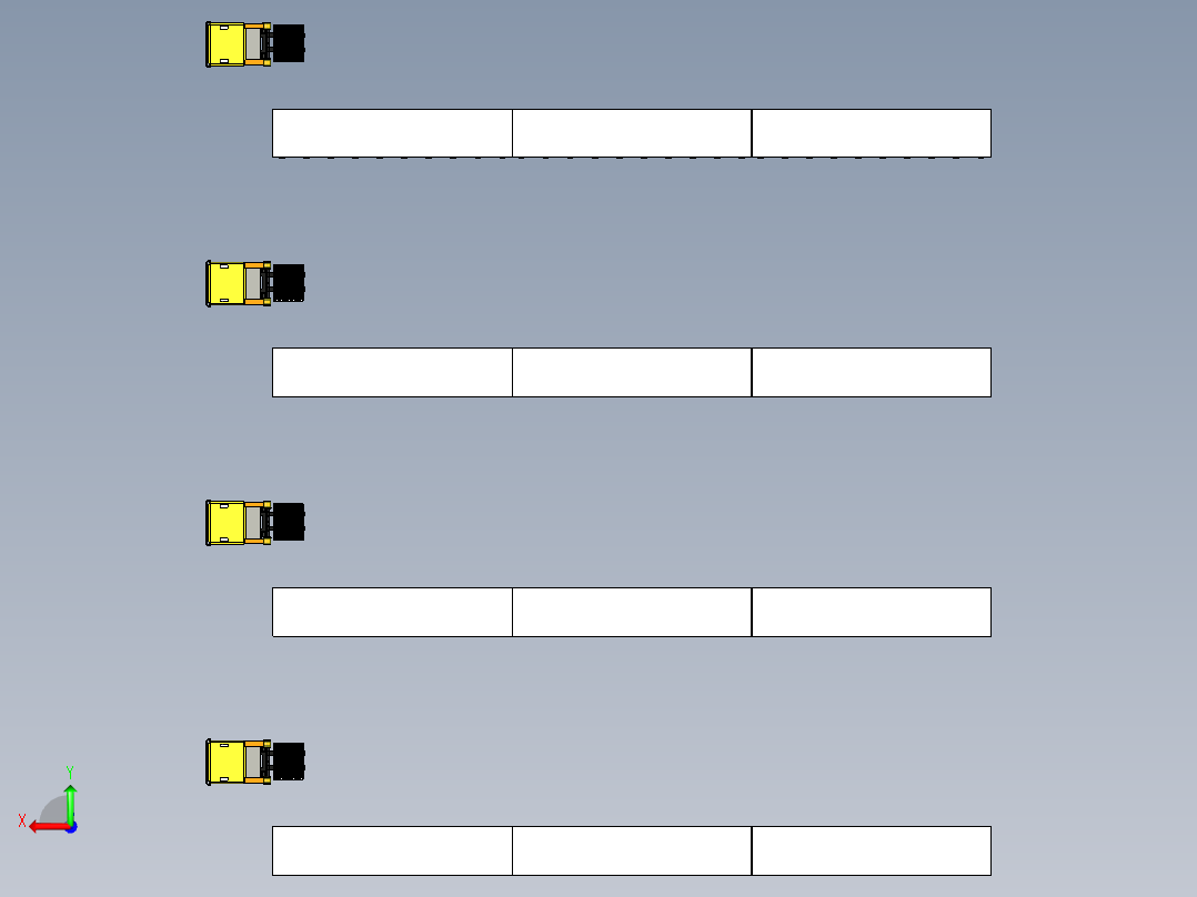 堆高叉车AGV在立库中的搬运模型后视图