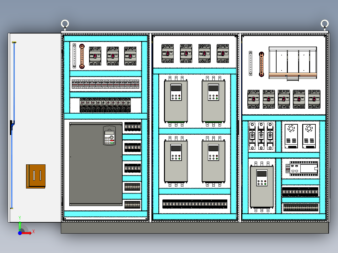 软启动plc组装柜 63686前视图