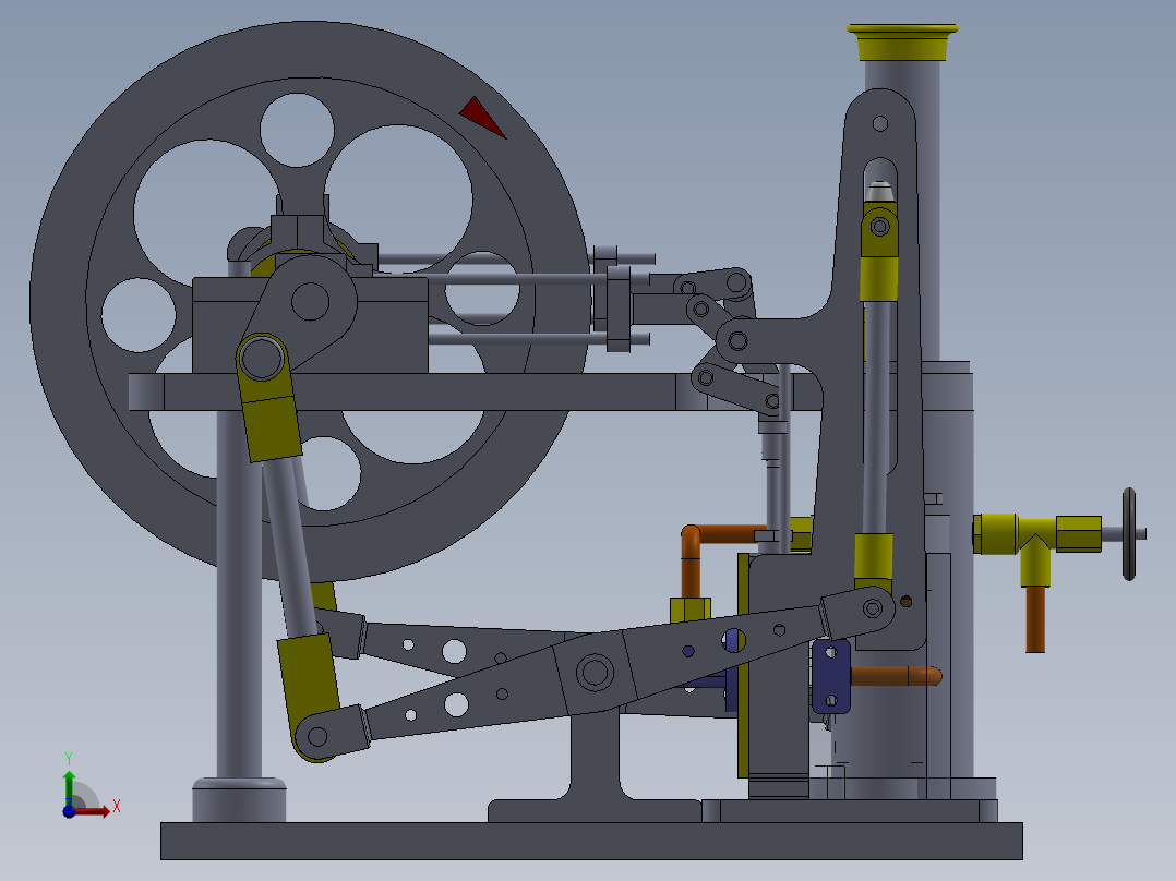 蒸汽机beam-steam-engine-2836-模型格式为 sw前视图