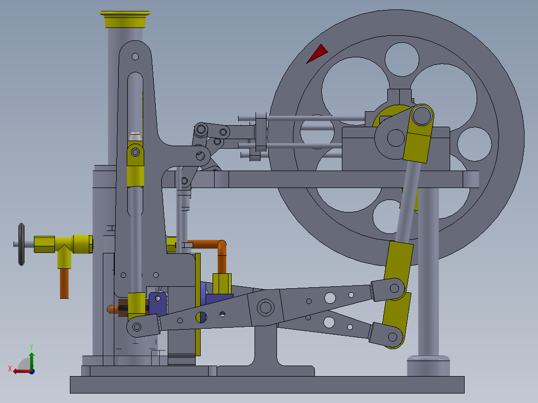 蒸汽机beam-steam-engine-2836-模型格式为 sw后视图