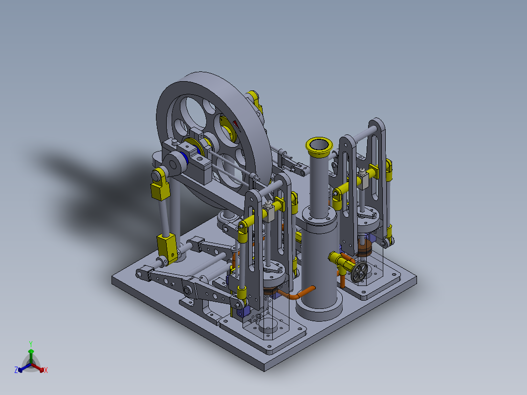 蒸汽机beam-steam-engine-2836-模型格式为 sw正等轴测图