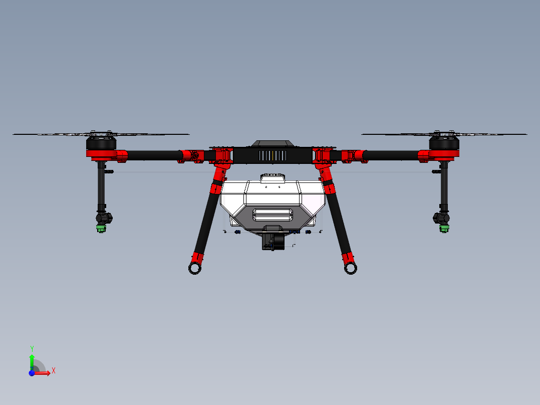 1500mm四旋翼植保无人机前视图