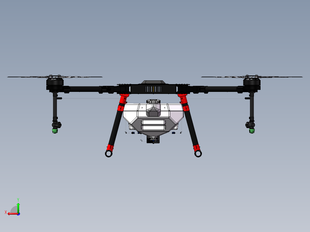 1500mm四旋翼植保无人机后视图