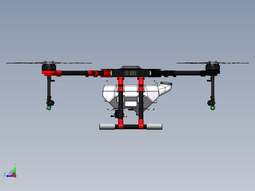 1500mm四旋翼植保无人机右视图