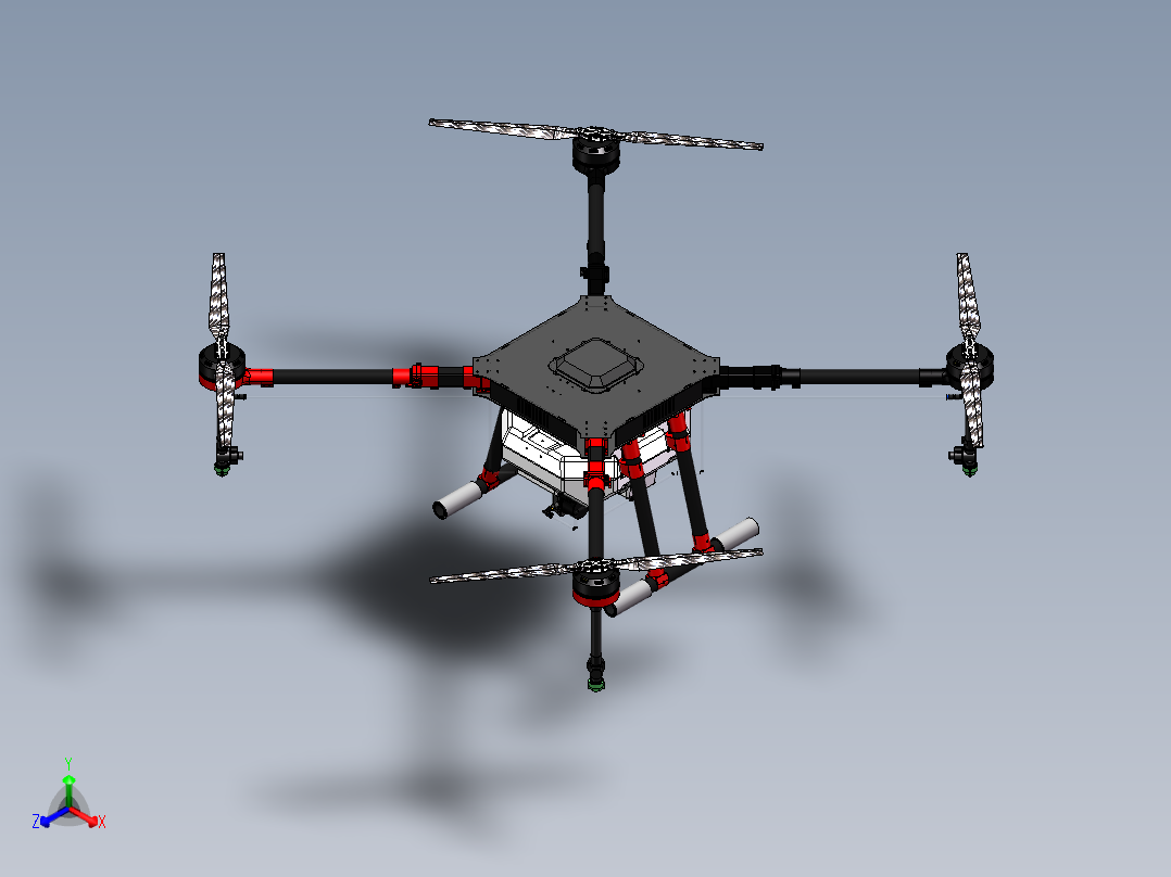 1500mm四旋翼植保无人机正等轴测图