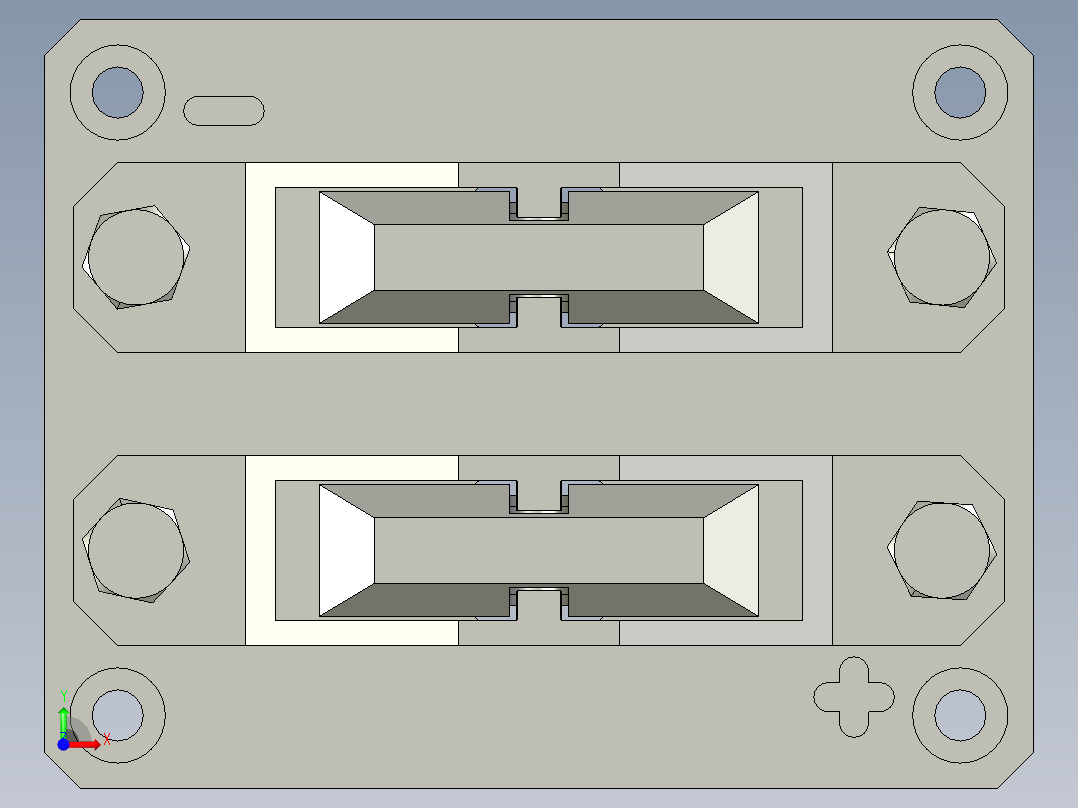 100A-135x105x15二极充电刷块充电间距40mm前视图