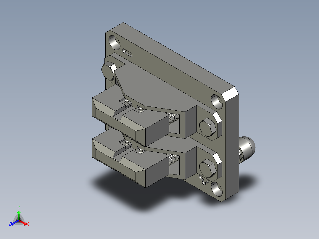 100A-135x105x15二极充电刷块充电间距40mm正等轴测图