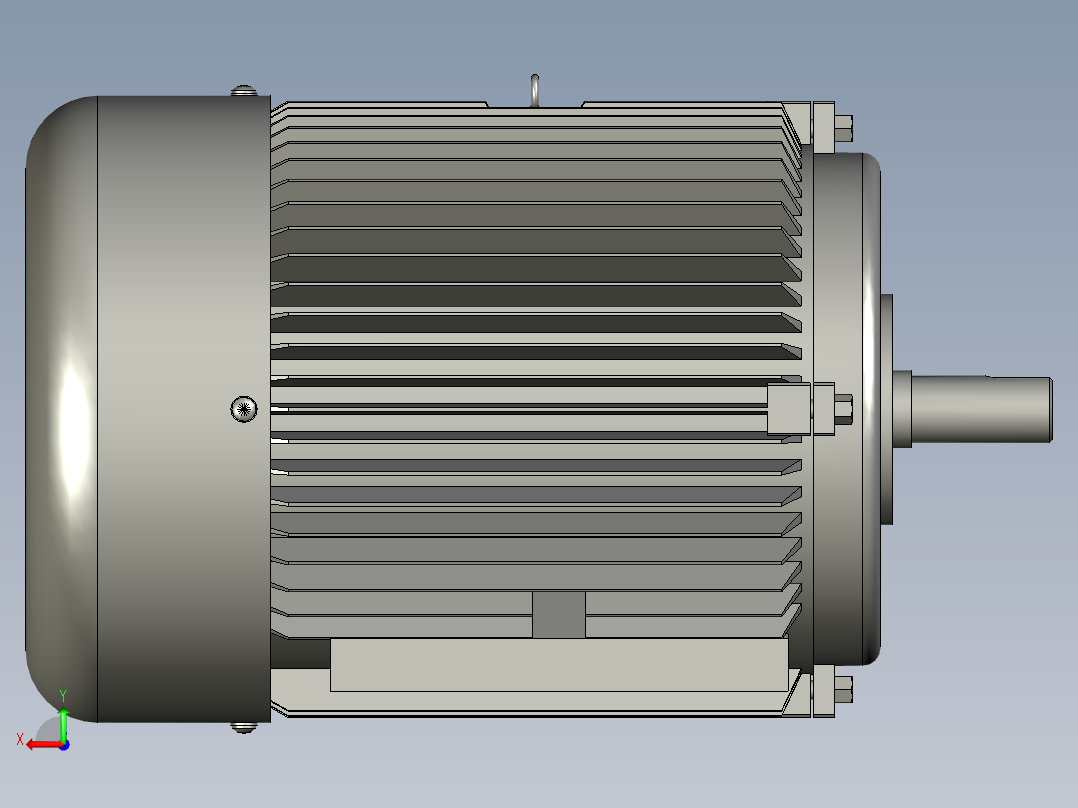 带底脚无凸缘电机80M后视图