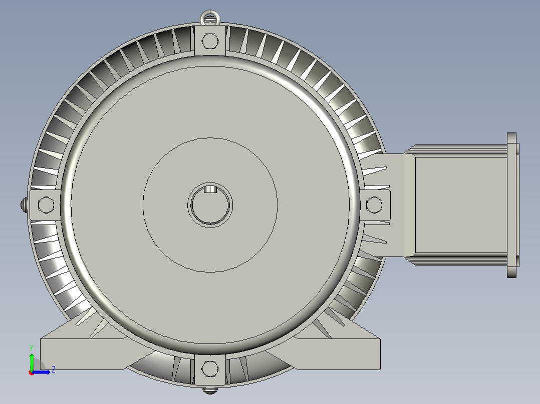 带底脚无凸缘电机80M左视图