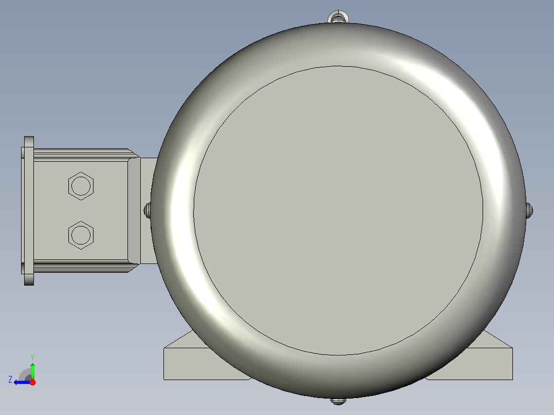 带底脚无凸缘电机80M右视图